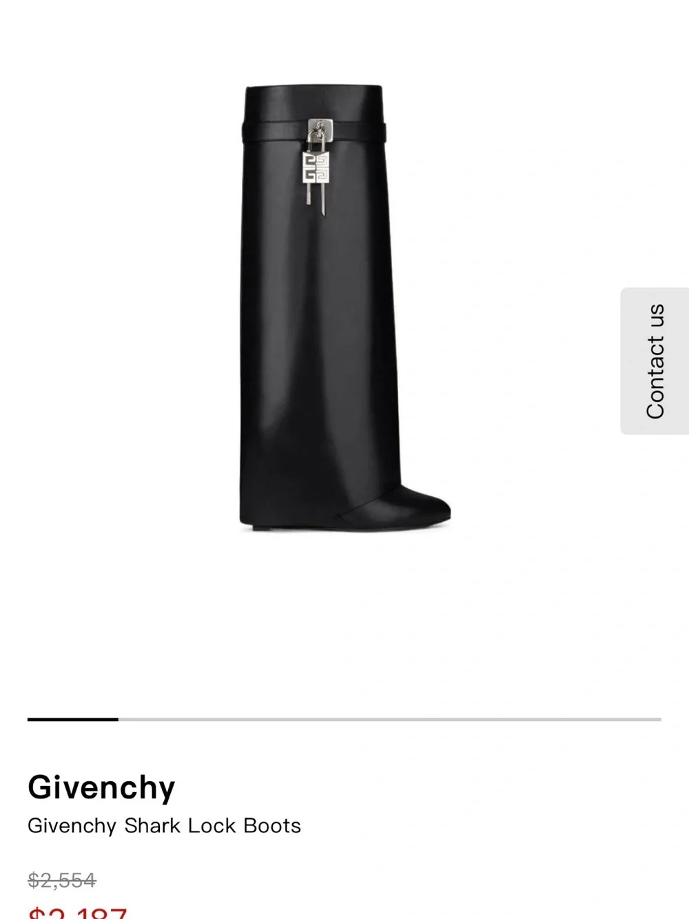 Givenchy Tall Black Leather Boots with Signature Padlock